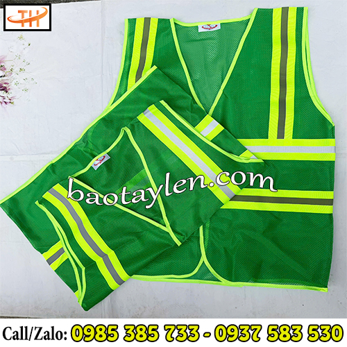 Áo phản quang dạng lưới màu xanh lá Áo phản quang dạng lưới màu xanh lá