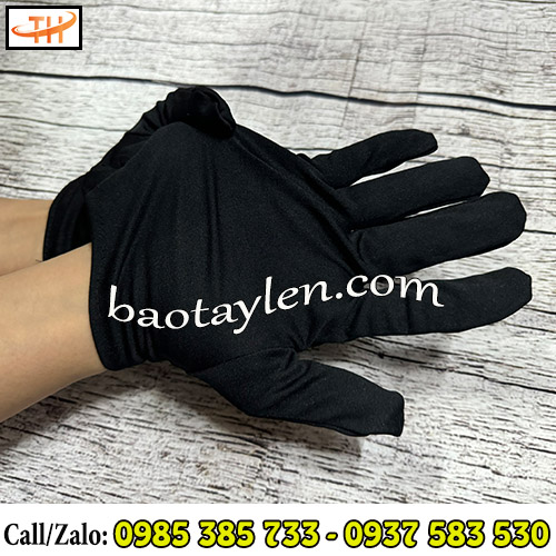 Găng tay vải cotton đen co giãn Găng tay vải cotton đen co giãn