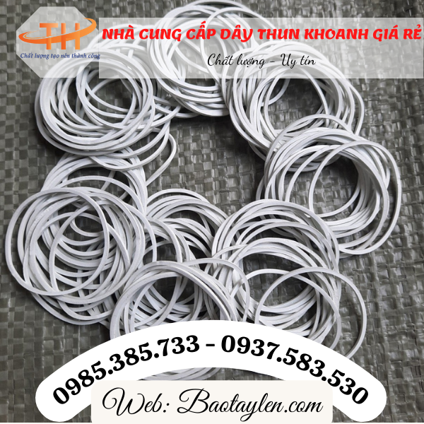 >>Dây thun khoanh màu trắng. >>Dây thun khoanh màu trắng.