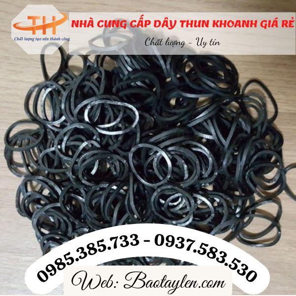 >>Dây thun khoanh màu đen. >>Dây thun khoanh màu đen.