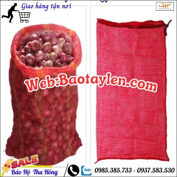 Bao tải lưới có dây cột miệng bao giá rẻ. Bao tải lưới có dây cột miệng bao giá rẻ.