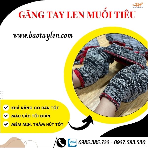 Sỉ găng tay len bảo hộ màu muối tiêu chất lượng cao. Sỉ găng tay len bảo hộ màu muối tiêu chất lượng cao.