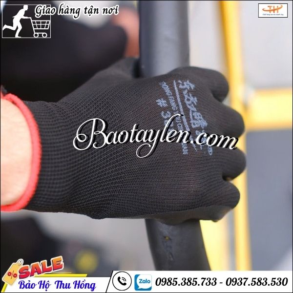 Găng tay bảo hộ phủ sơn đen siêu bền. Găng tay bảo hộ phủ sơn đen siêu bền.