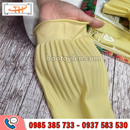 Găng tay cao su Dragon thiết kế vân tiện lợi, chống tuột khi đeo Găng tay cao su Dragon thiết kế vân tiện lợi, chống tuột khi đeo