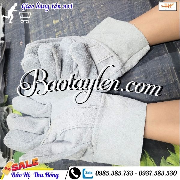 Găng tay da hàn bảo hộ lao động chống cháy, chống cắt. Găng tay da hàn bảo hộ lao động chống cháy, chống cắt.