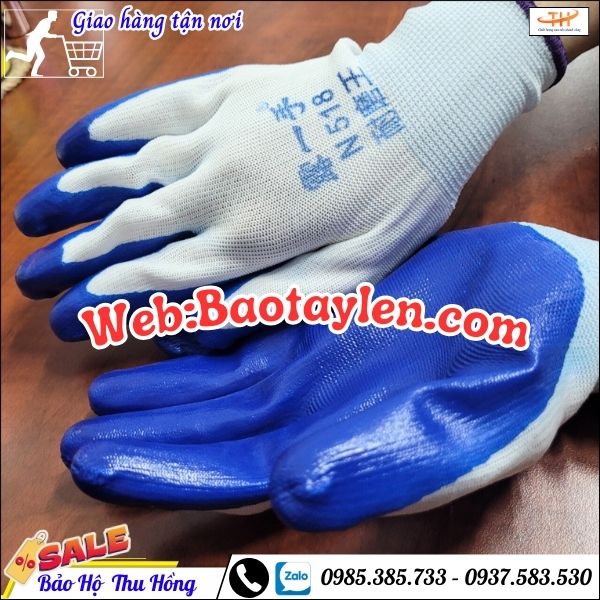 Găng tay lao động phủ natri (sơn xanh). Găng tay lao động phủ natri (sơn xanh).