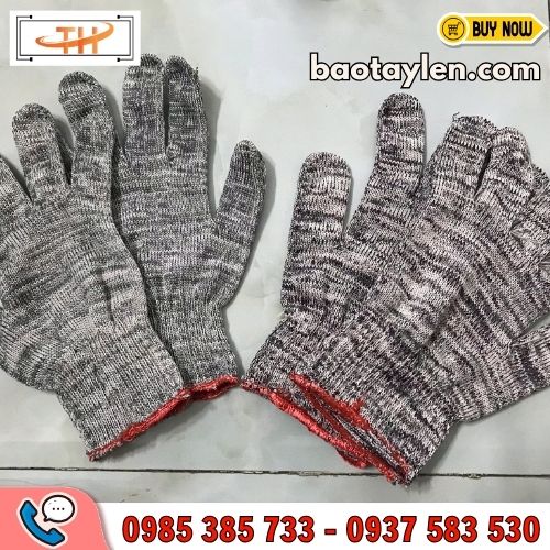 Bao tay len poly màu muối tiêu Bao tay len poly màu muối tiêu