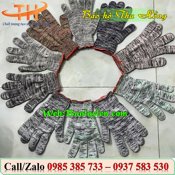 Găng tay len poly sợi bảo hộ giá sỉ chất lượng