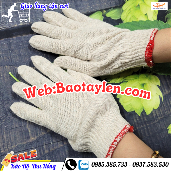 Bao tay len kem trắng 40gr Bao tay len kem trắng 40gr