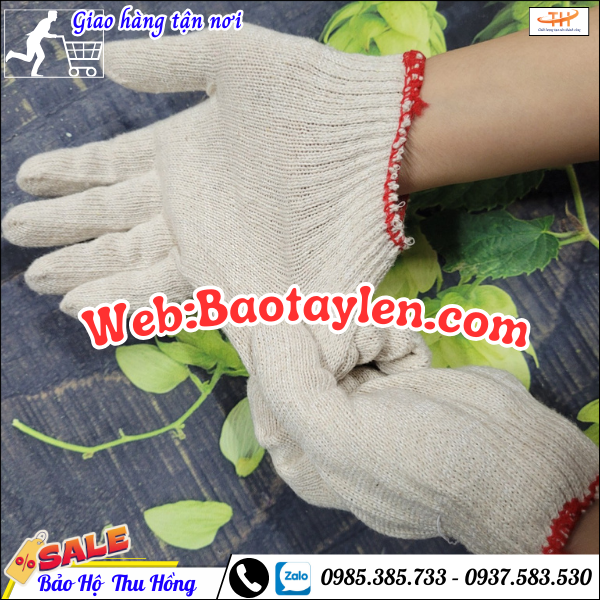 Bao tay len kem trắng 40gr độ co giãn tốt Bao tay len kem trắng 40gr độ co giãn tốt