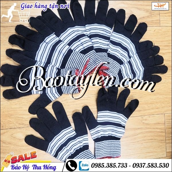 Găng tay len bảo hộ sợi bền. Găng tay len bảo hộ sợi bền.