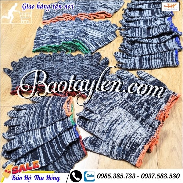 Bao tay len lao động muối tiêu đầy đủ kích thước (trọng lượng). Bao tay len lao động muối tiêu đầy đủ kích thước (trọng lượng).