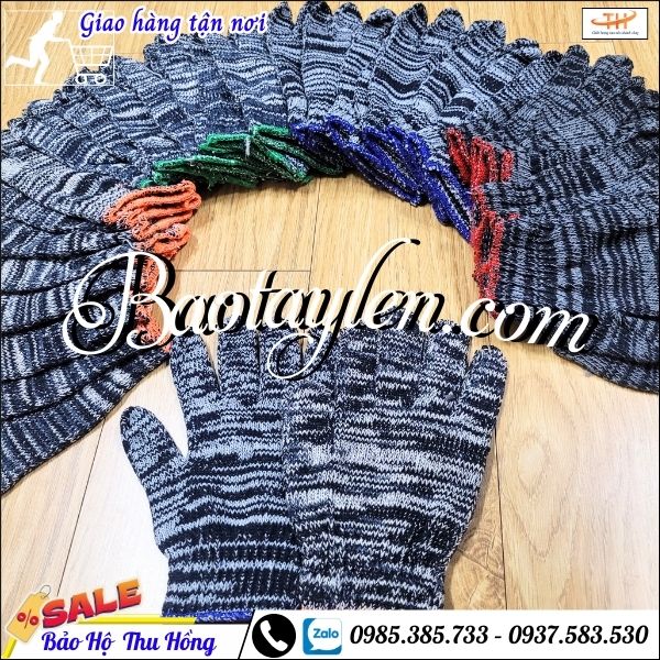 Bao tay len lao động màu muối tiêu 80g giá sỉ rẻ. Bao tay len lao động màu muối tiêu 80g giá sỉ rẻ.