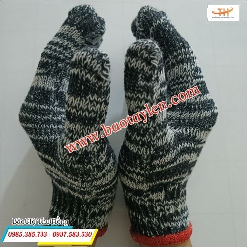 Bao tay len muối tiêu phù hợp với nhiều cỡ tay Bao tay len muối tiêu phù hợp với nhiều cỡ tay