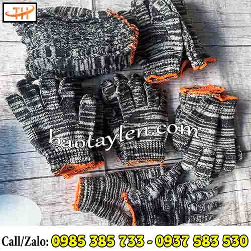 Găng tay len muối tiêu 70gam sẵn sỉ rẻ Găng tay len muối tiêu 70gam sẵn sỉ rẻ