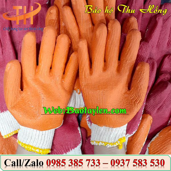 Găng tay bảo hộ phủ nhựa cam