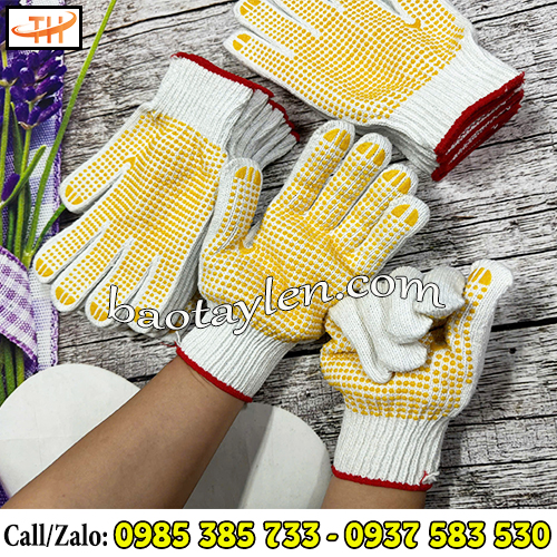 Bao tay len phủ hạt nhựa bền chống trơn hiệu quả Bao tay len phủ hạt nhựa bền chống trơn hiệu quả