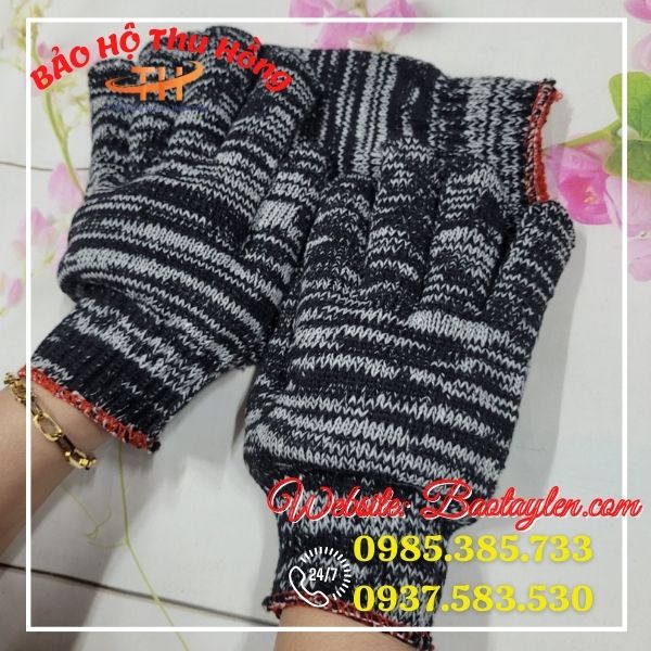 >>Bao tay bảo hộ sợi len màu muối tiêu. >>Bao tay bảo hộ sợi len màu muối tiêu.