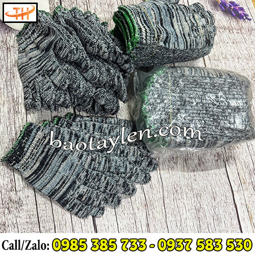 Găng tay len muối tiêu đóng bịch 10 đôi Găng tay len muối tiêu đóng bịch 10 đôi