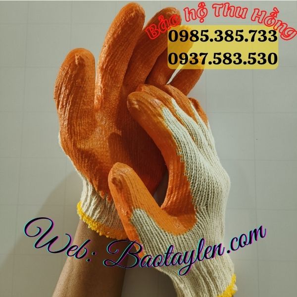 >>Găng tay bảo hộ nhúng nhựa màu cam. >>Găng tay bảo hộ nhúng nhựa màu cam.