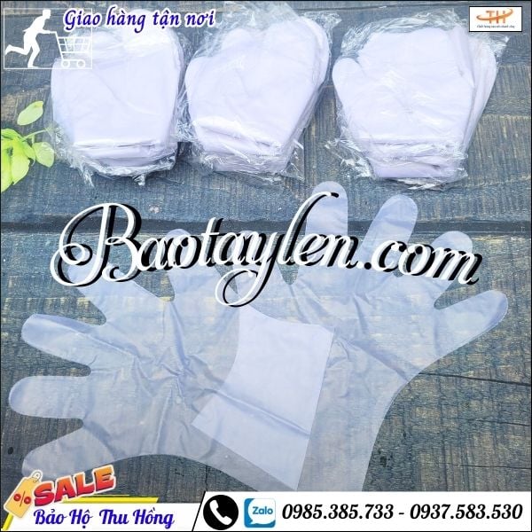 Bao tay nilon dẻo dùng trong thực phẩm chống thấm. Bao tay nilon dẻo dùng trong thực phẩm chống thấm.