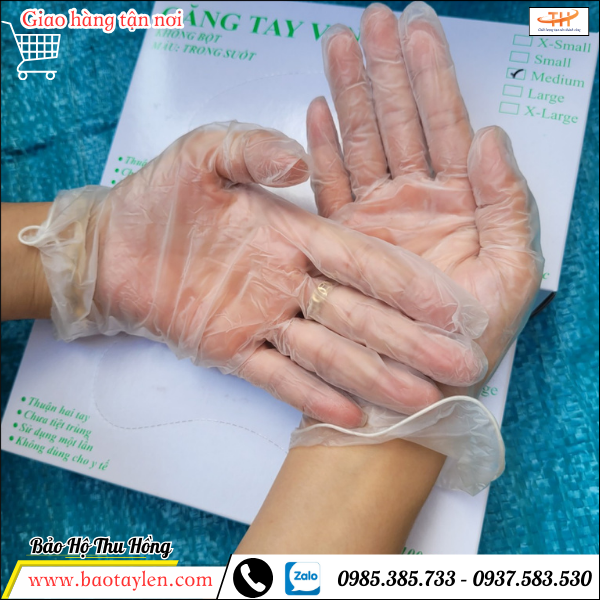 Găng tay cao su công nghiệp trong suốt  Găng tay cao su công nghiệp trong suốt