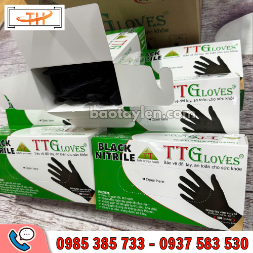 Găng tay nitrile đen size S M L XL hàng sẵn tại Thu Hồng Găng tay nitrile đen size S M L XL hàng sẵn tại Thu Hồng