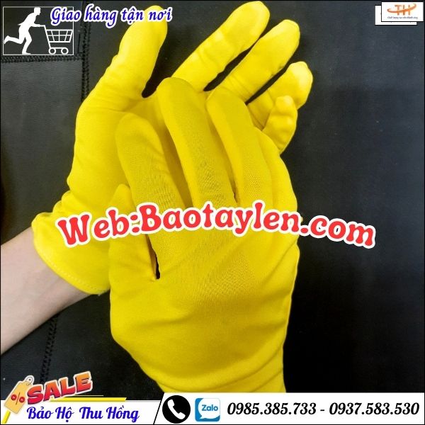 Bao tay vải thun T7 màu vàng Bao tay vải thun T7 màu vàng