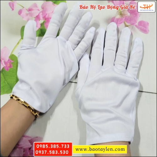 Bao tay thun vải trắng T9. Bao tay thun vải trắng T9.