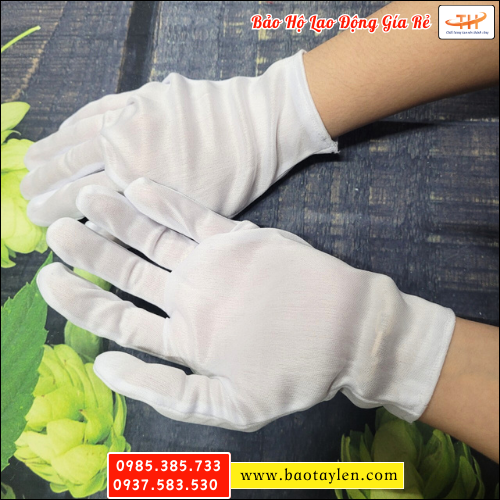 Bao tay thun vải trắng T8. Bao tay thun vải trắng T8.