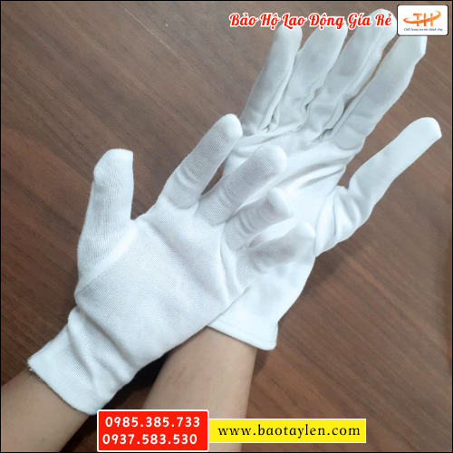 Bao tay thun trắng vải cotton. Bao tay thun trắng vải cotton.