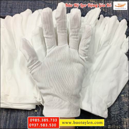 Bao tay thun trắng vải polyester. Bao tay thun trắng vải polyester.