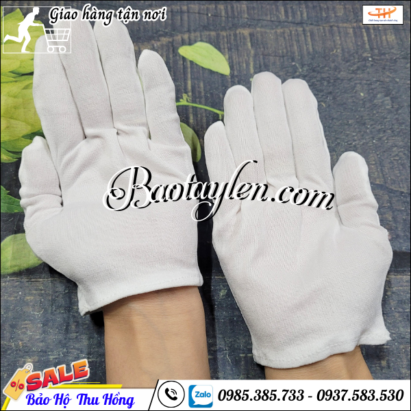 Găng tay thun trắng L+2 giá rẻ. Găng tay thun trắng L+2 giá rẻ.