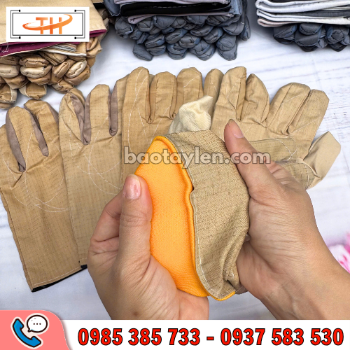 Găng tay bảo hộ kaki lót nỉ dày bền Găng tay bảo hộ kaki lót nỉ dày bền