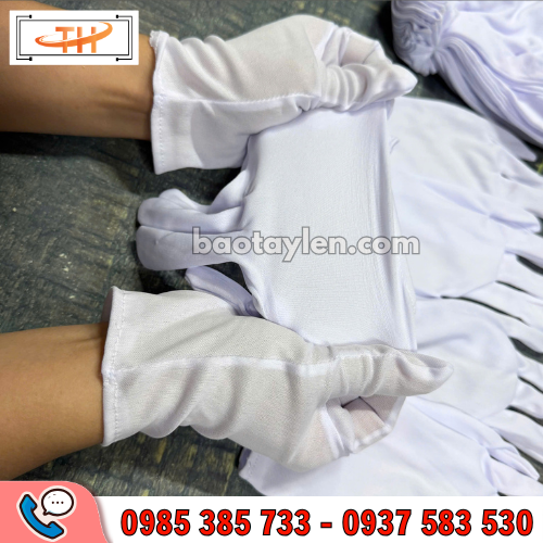 Bao tay vải thun co giãn màu trắng Bao tay vải thun co giãn màu trắng