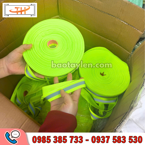 Dây phản quang bảo hộ vải màu xanh Dây phản quang bảo hộ vải màu xanh