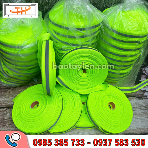 Dây phản quang bảo hộ vải màu xanh dạng cuộn Dây phản quang bảo hộ vải màu xanh dạng cuộn