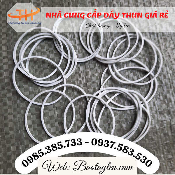 >>Dây thun khoanh màu trắng. >>Dây thun khoanh màu trắng.