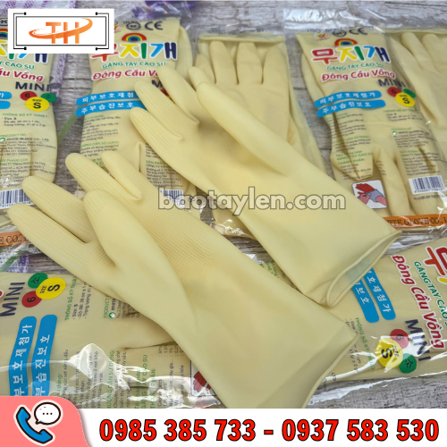 Găng tay cao su Đông Cầu Vồng mini size S màu vàng nhạt Găng tay cao su Đông Cầu Vồng mini size S màu vàng nhạt