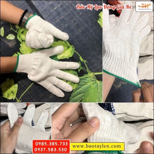 Găng tay len lao động sợi thấm hút. Găng tay len lao động sợi thấm hút.