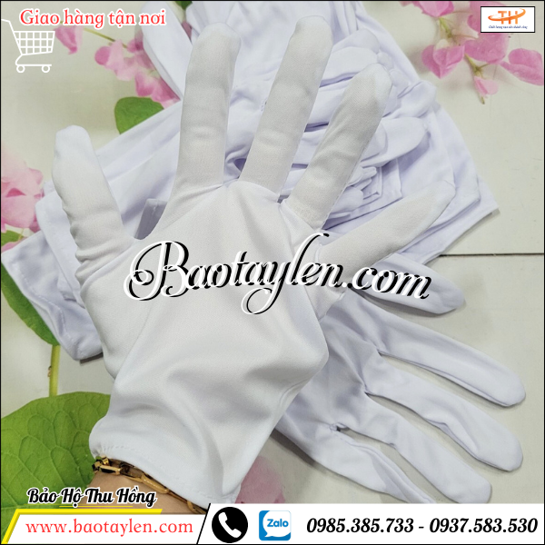 Găng tay thun trắng T9 chất lượng cao. Găng tay thun trắng T9 chất lượng cao.