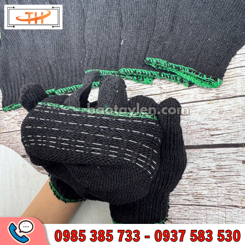 Găng tay poly xám đen 50g co giãn cực tốt Găng tay poly xám đen 50g co giãn cực tốt