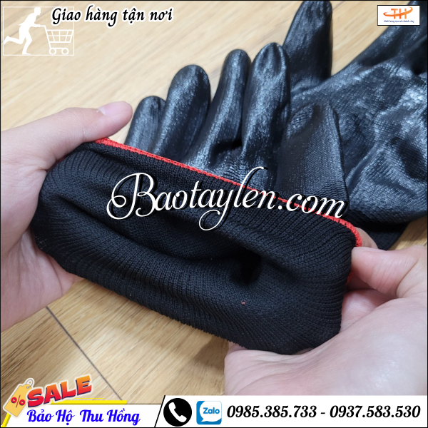 Găng tay bảo hộ phủ sơn chống trượt. Găng tay bảo hộ phủ sơn chống trượt.