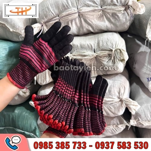 Găng tay poly thời trang sọc màu hàng sẵn kho số lượng Găng tay poly thời trang sọc màu hàng sẵn kho số lượng