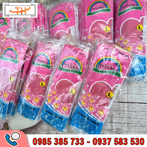 Găng tay cao su Sắc Cầu Vồng size L hàng chuẩn chất lượng Găng tay cao su Sắc Cầu Vồng size L hàng chuẩn chất lượng