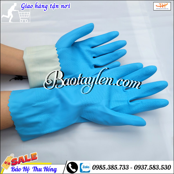 Găng tay cao su chế biến thực phẩm. Găng tay cao su chế biến thực phẩm.