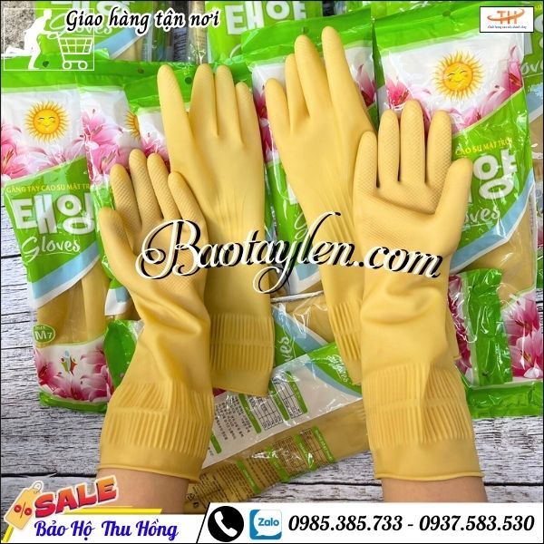 Găng tay cao su tiết kiệm, bảo vệ an toàn. Găng tay cao su tiết kiệm, bảo vệ an toàn.