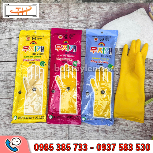 Găng tay cao su Đông Cầu Vòng Combi đủ size Găng tay cao su Đông Cầu Vòng Combi đủ size