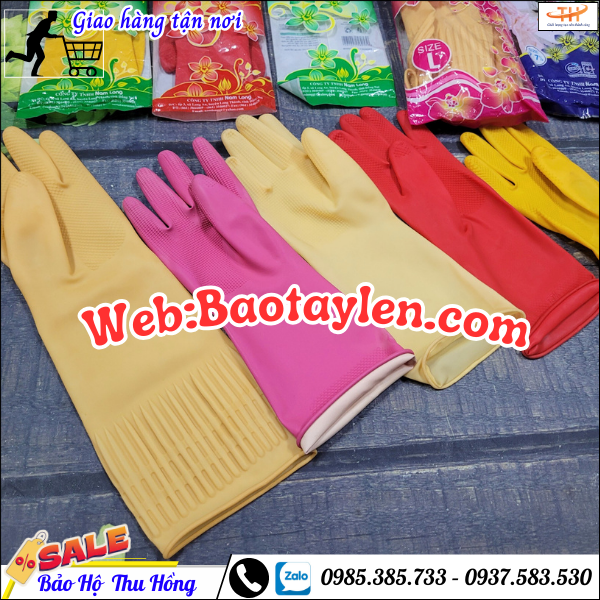 Găng tay cao su công nghiệp đủ cỡ  Găng tay cao su công nghiệp đủ cỡ