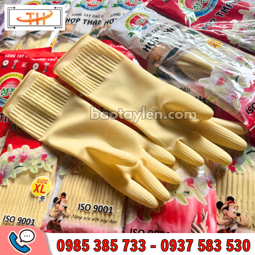 Găng tay cao su Hợp Thành dày dặn Găng tay cao su Hợp Thành dày dặn